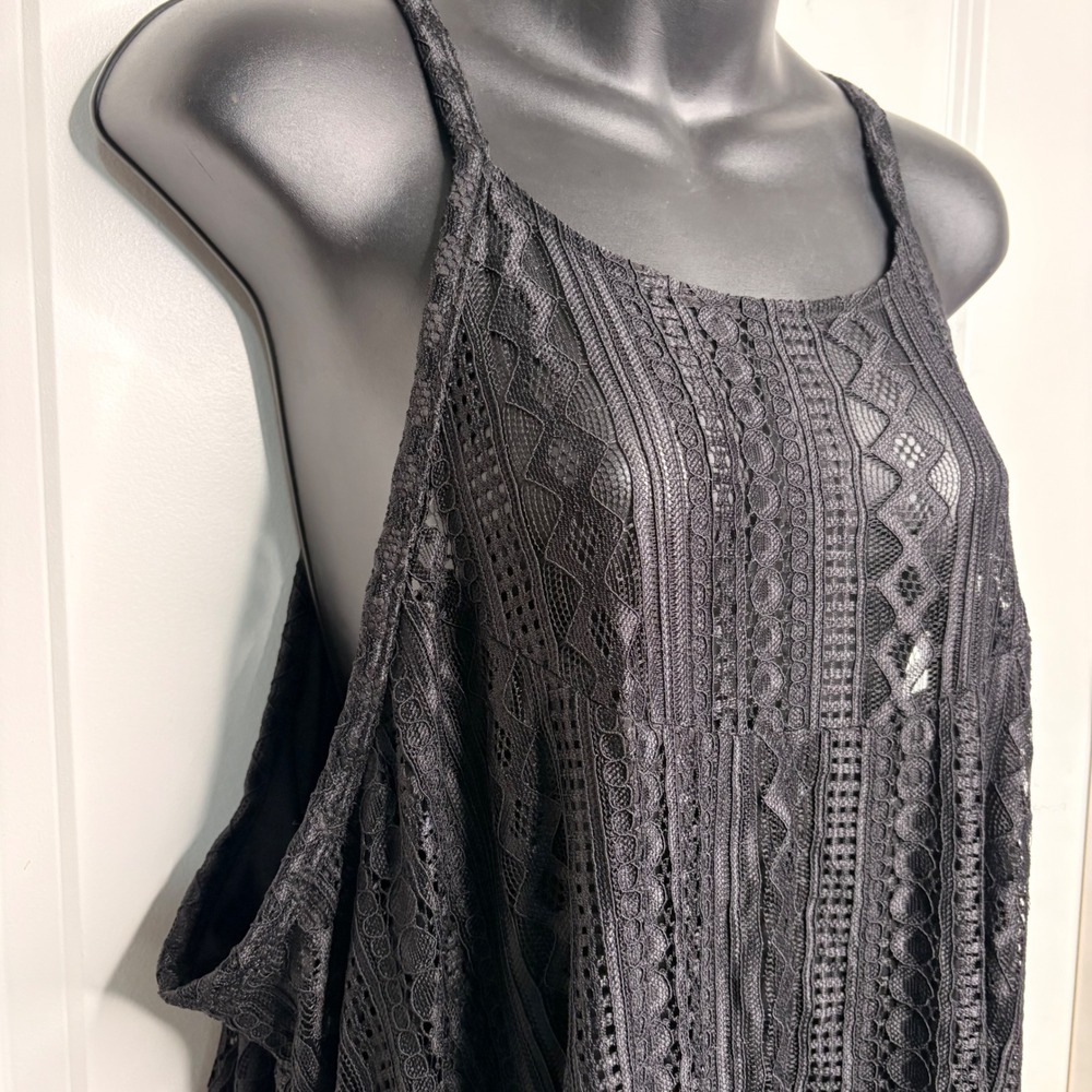 Torrid Lace Dress Women's Black Sleeveless Tiered Ruffle Hem Lined  Plus Size 4 - Picture 4 of 8